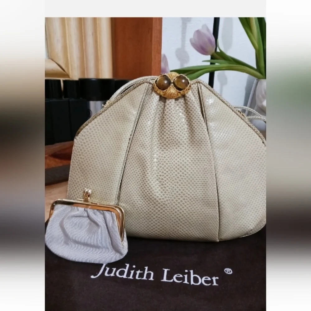 Judith Leiber Vintage    Snakeskin, reptile leather clutch, crossbody